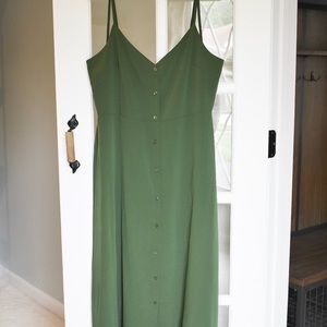 ASOS Tall Midi Button Through Sun Dress - Kahki